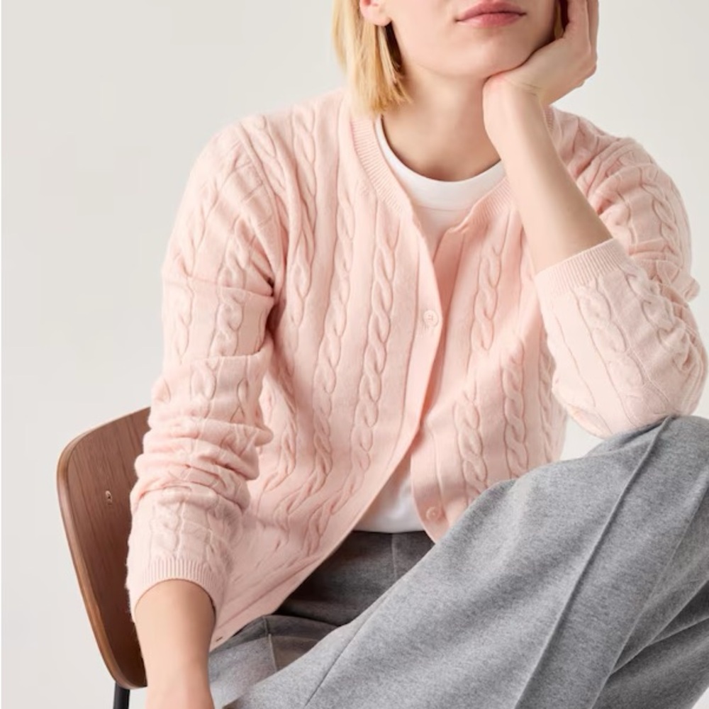 Uniqlo Women Cable Cardigan Pink S